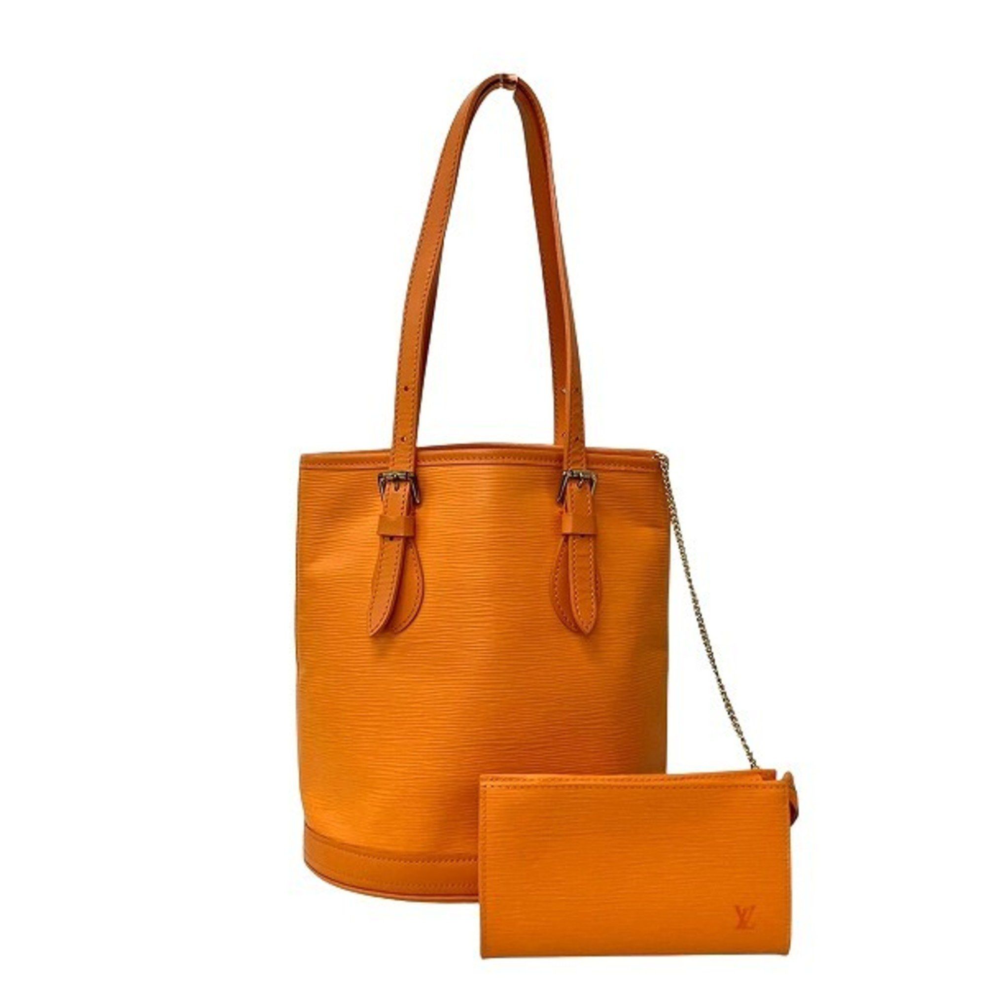 Louis Vuitton Epi Petit Bucket Pm M5899H Bag Tote Shoulder Women's in Orange