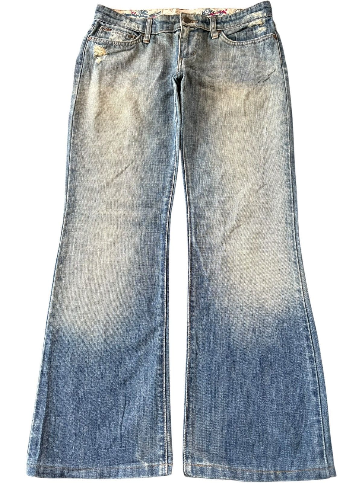 Hysteric Glamour Vintage Joes Embroidery Mud Wash Distress Flare Jeans Size 31" - 1 Thumbnail