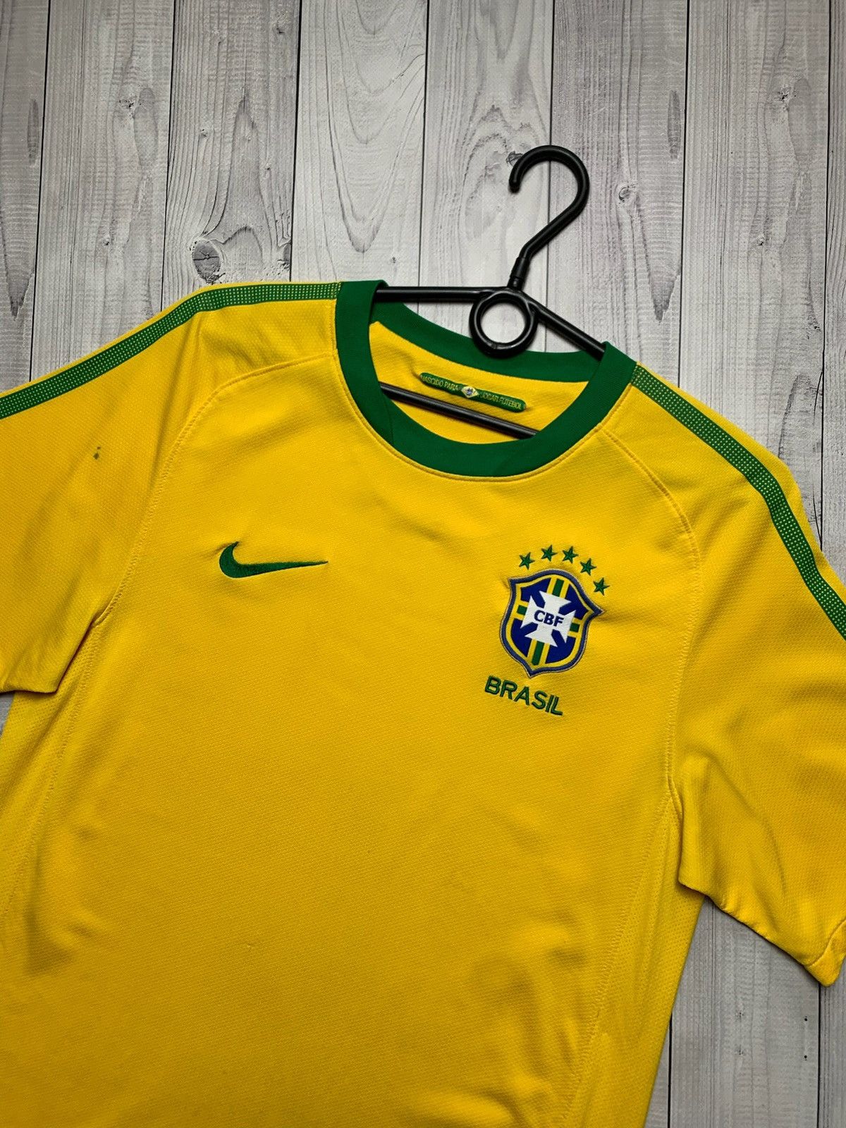 Nike × Vintage Vintage Nike Brasil soccer jersey size S Brazil yellow Size US S / EU 44-46 / 1 - 2 Thumbnail