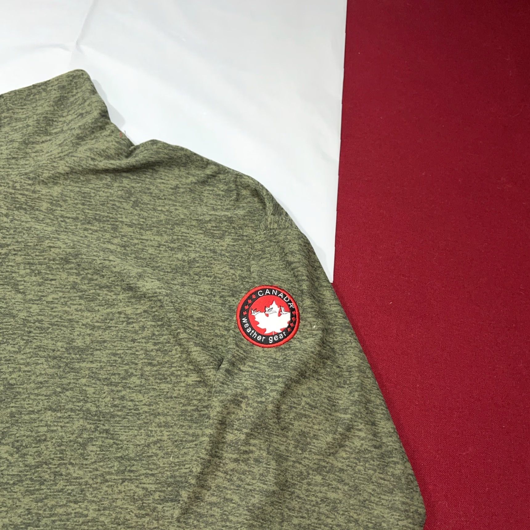 Vintage Canada Weather Gear GREEN Marled Mock Neck Pullover Shirt Cinch Tie Hem 6W6100 M Womens Medium Shirt Size M / US 6-8 / IT 42-44 - 5 Thumbnail