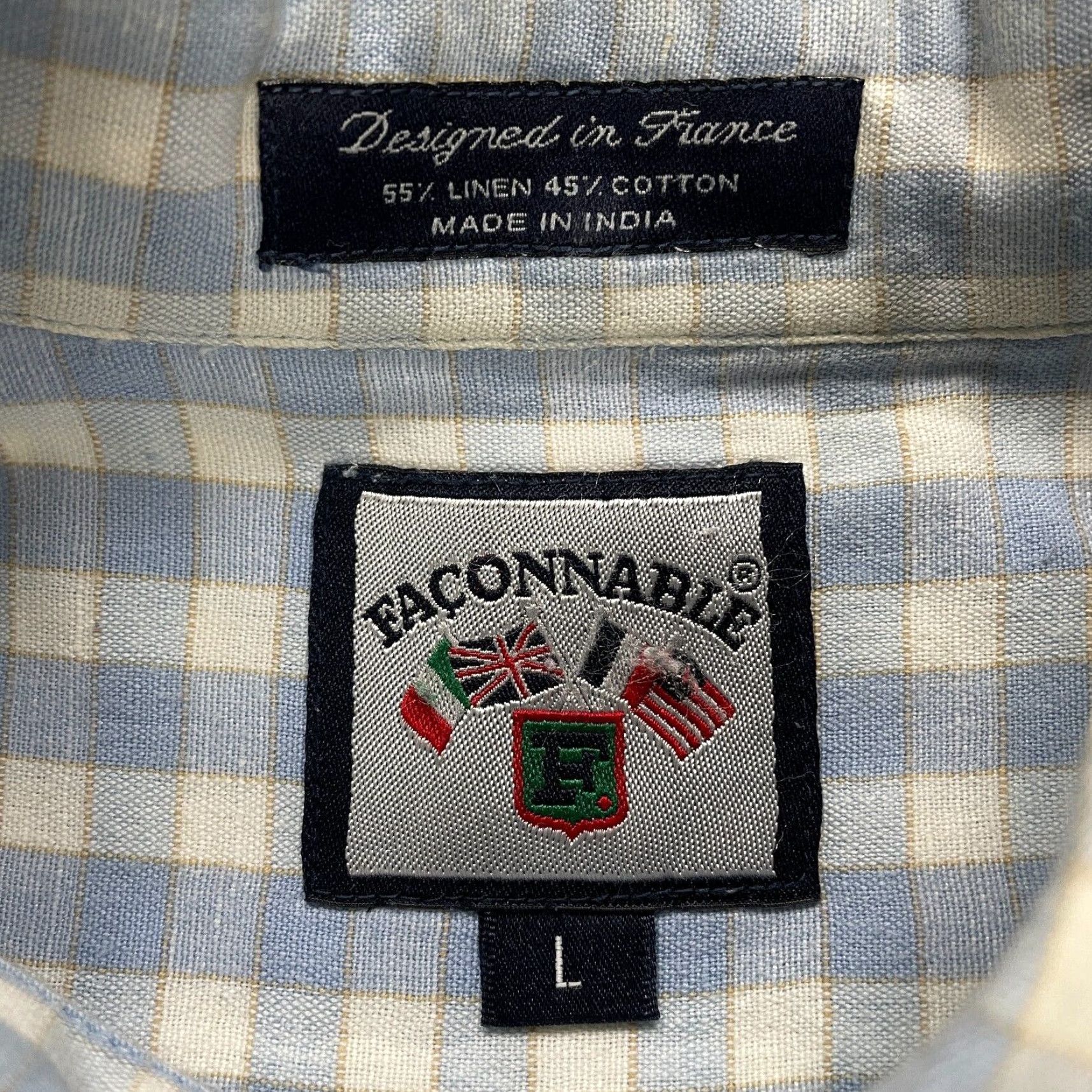 Faconnable VINTAGE Faconnable Shirt Mens Large Blue Check Button Down Long Sleeve Work Casual Top Size L / US 10 / IT 46 - 4 Thumbnail