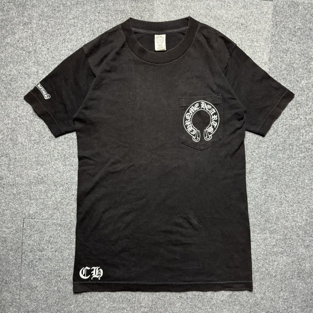 Pre-owned Chrome Hearts - Cross Plus Spine Tee In Faded Black