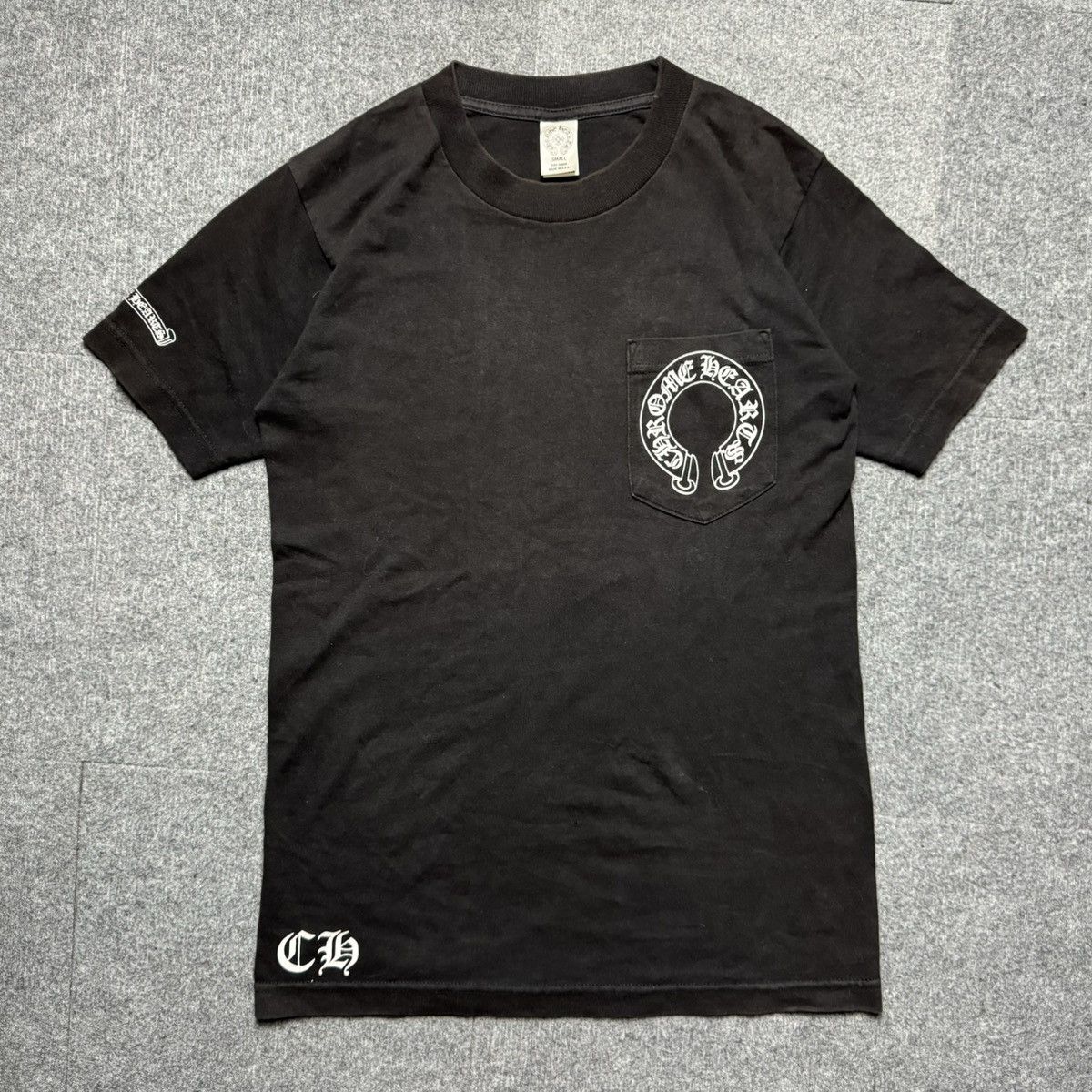 image of Chrome Hearts - Cross Plus Spine Tee in Faded Black, Men's (Size Small)