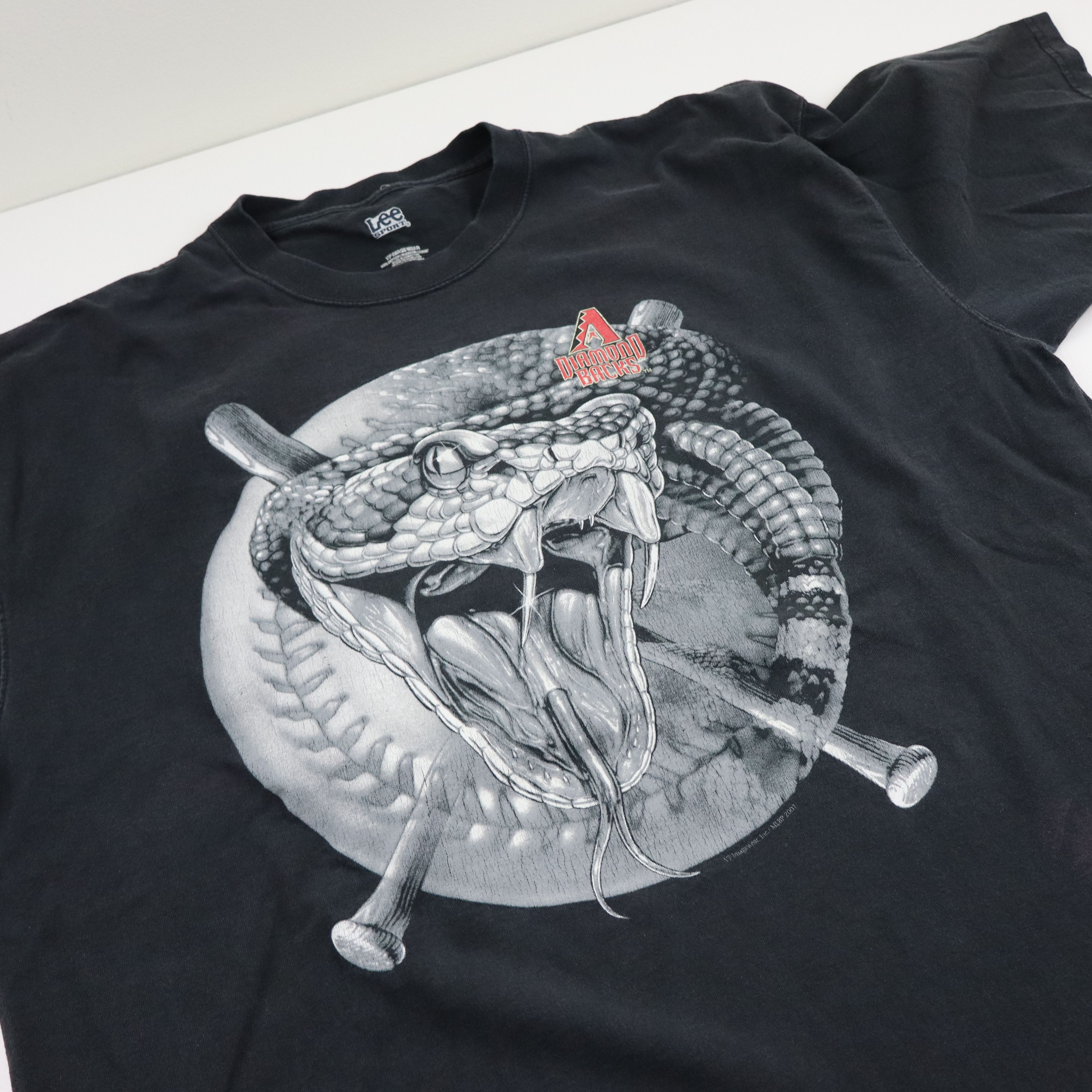 Lee × MLB × Vintage Y2K Arizona Diamondbacks Snake Graphic MLB Baseball Tee Size US XXL / EU 58 / 5 - 3 Thumbnail