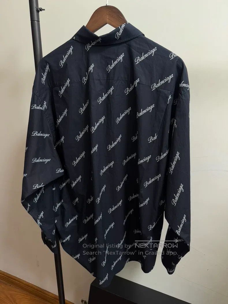 Balenciaga Balenciaga Black Fully Printed Logo Shirt Size XS / US 0-2 / IT 36-38 - 2 Thumbnail