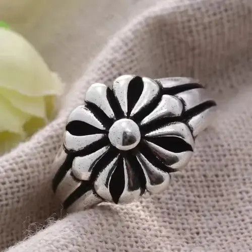 Ring Of Fire Elegant Sunflower Sterling Silver Adjustable Ring Size ONE SIZE - 3 Thumbnail
