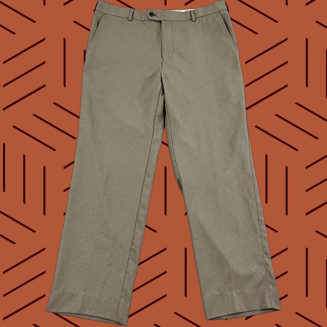 Peter Millar PETER MILLAR Pants Mens 35 x 29 Brown Franklin Performance Golf Trousers Pleated Size US 35 - 1 Thumbnail