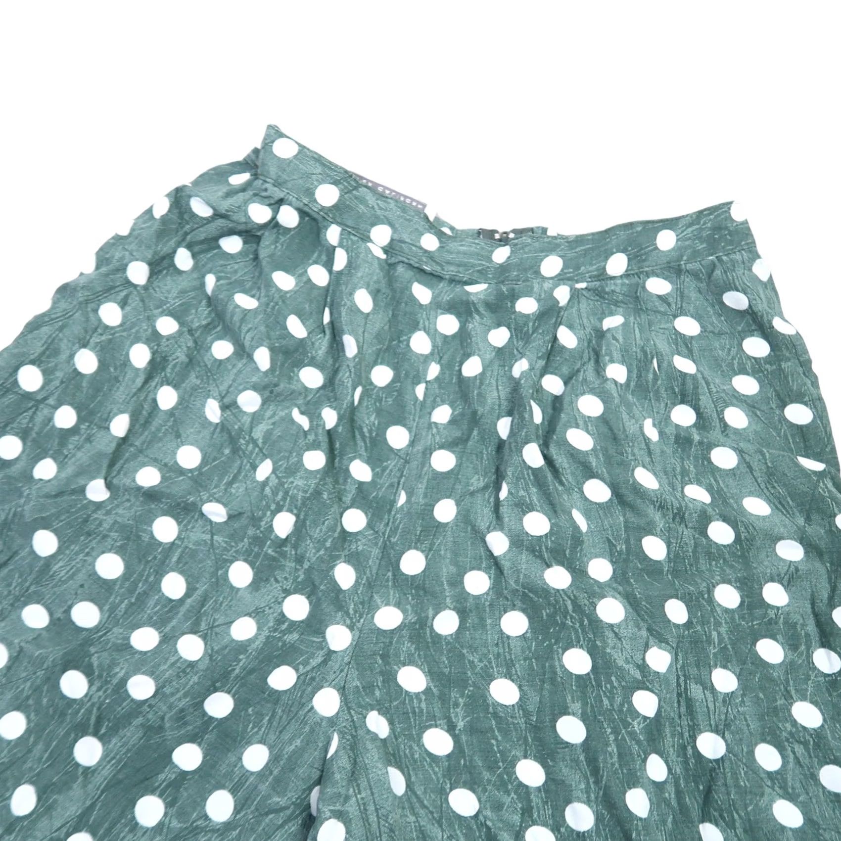 Vintage VINTAGE 90s Green and White Polka Dot High Waist Flowy Shorts M Womens Casual African? Size 32" / US 10 / IT 46 - 2 Thumbnail