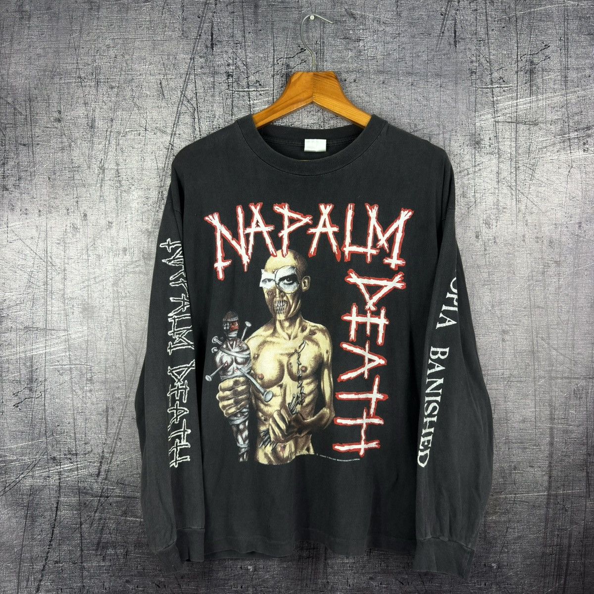 RARE Vintage 1992 Napalm Death Utopia banished long sleeve