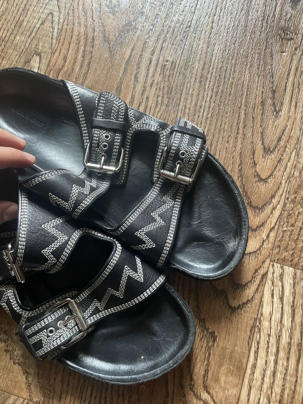 Isabel Marant Isabel marant Sandals Black Leather Size US 10 / IT 40 - 3 Thumbnail