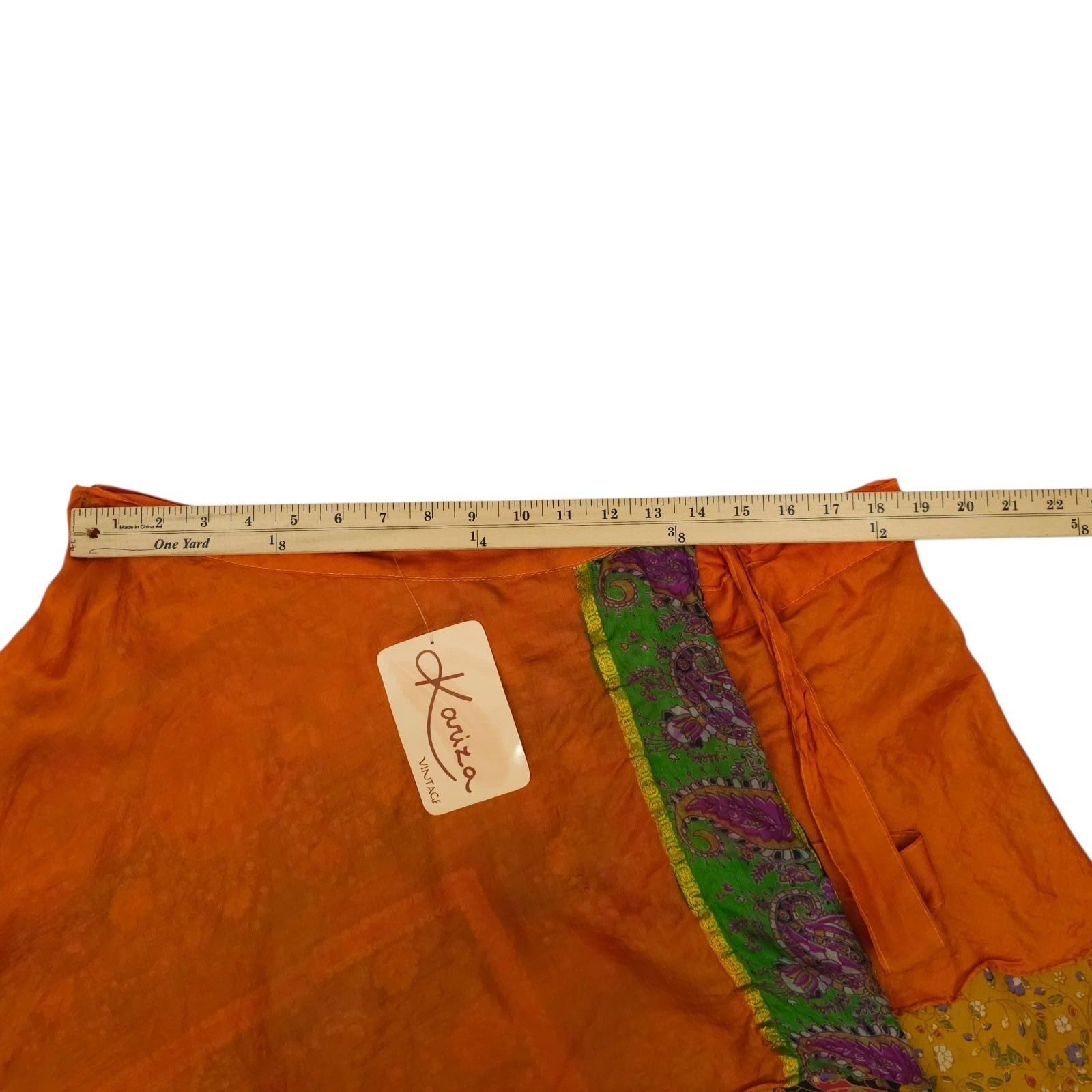 Other Kariza Vintage Wrap Skirt OSFM Silk Blend Boho Indie Fairy Size 24" / US 00 / IT 34 - 11 Thumbnail