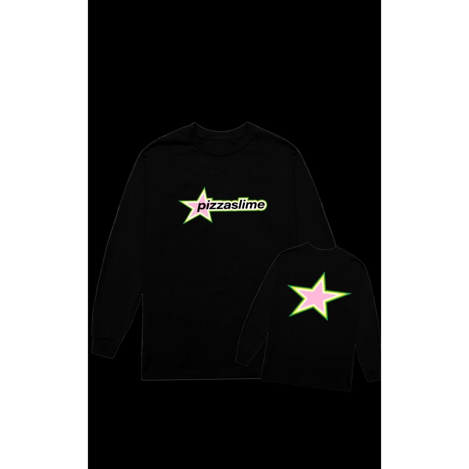 IDEA PizzaSlime Star Literally Have No Idea What To Say L/S Crew Black T-Shirt Sz. S Mens Small Shirt Stars Size US S / EU 44-46 / 1 - 2 Thumbnail
