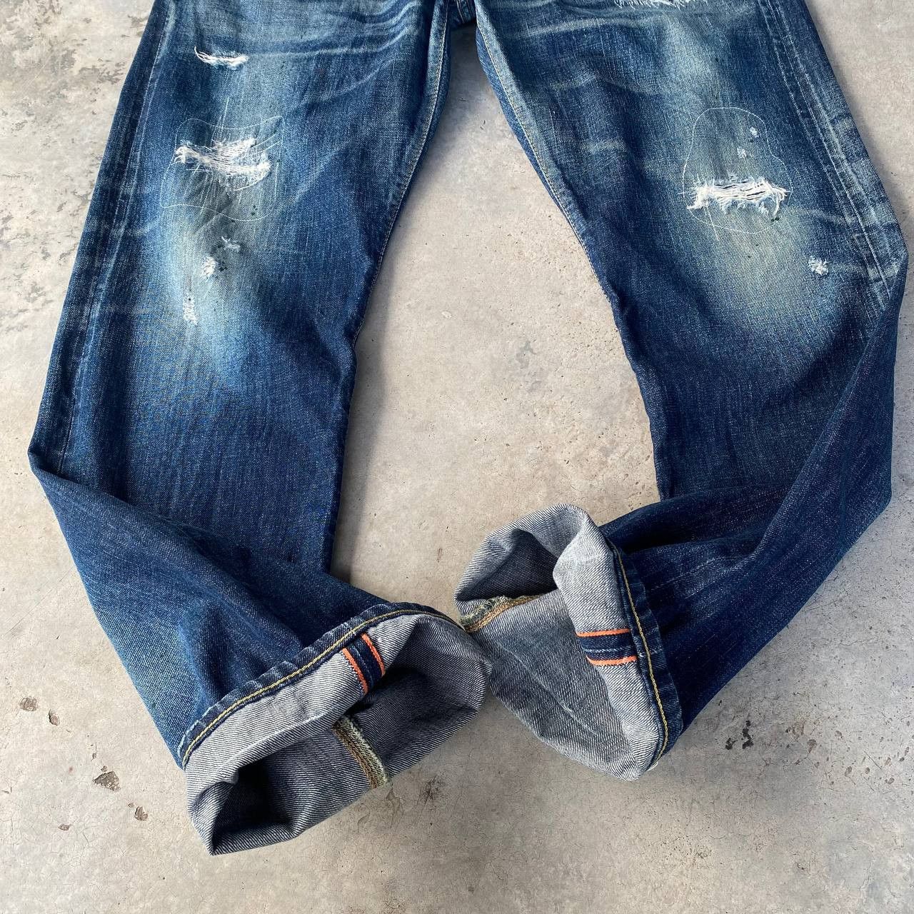Edwin × Vintage VINTAGE EDWIN REDLINE LOT505 DISTRESSED DENIM BJ6-16 Size US 34 / EU 50 - 7 Thumbnail