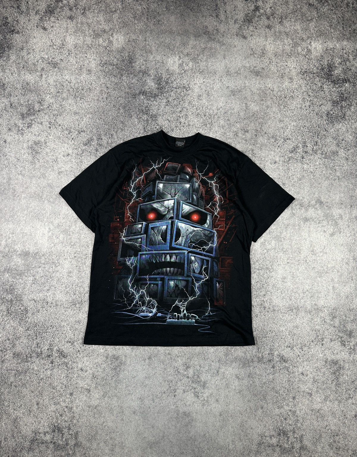 Vintage Vintage Spiral Skull Death by TV Logo T-shirt Streetwear VTg Size US M / EU 48-50 / 2 - 1 Thumbnail