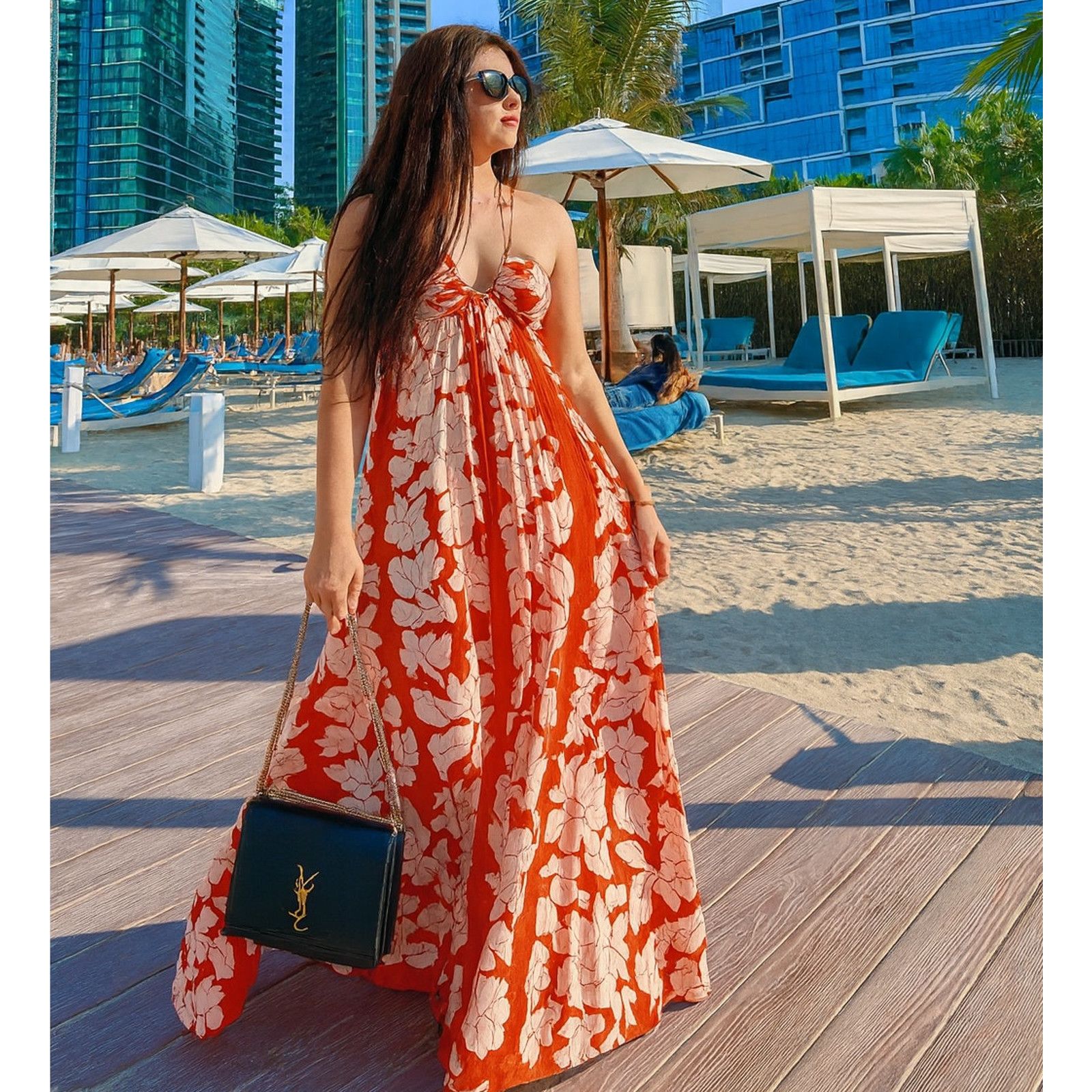 Mango MANGO Floral Halter Maxi Dress Destination Wedding Resort Size M / US 6-8 / IT 42-44 - 17 Thumbnail