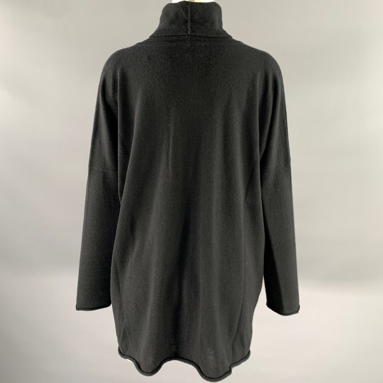 eskandar ESKANDAR Size M Black Cashmere Turtleneck Sweater Size ONE SIZE - 4 Thumbnail