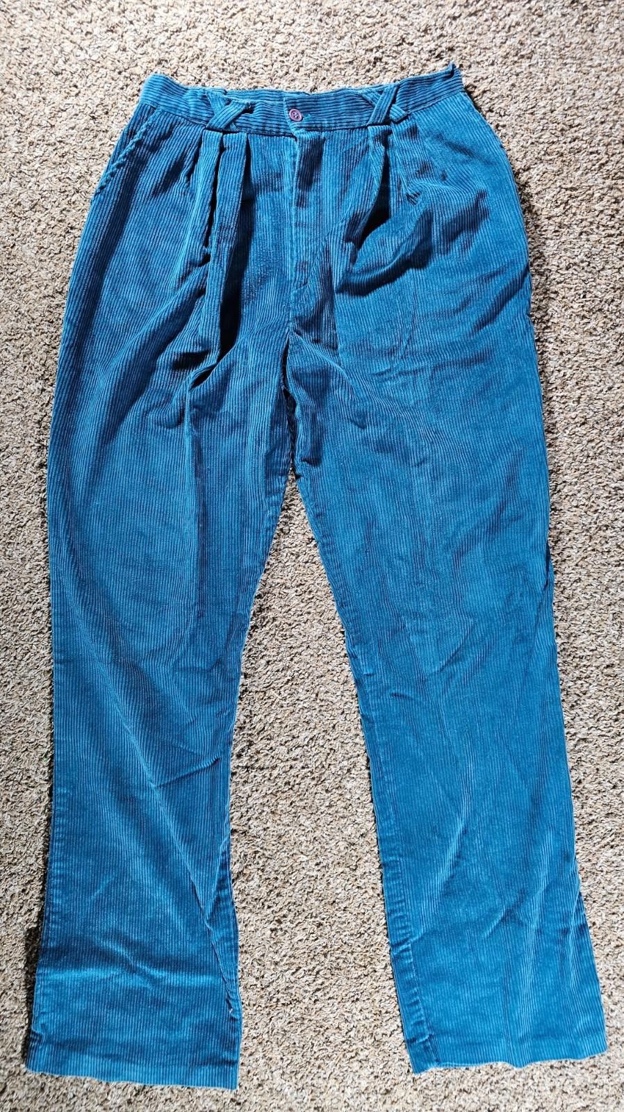 The Unbranded Brand blue teal corduroy pants size 13-14 27x30 Size 36" / US 14 / IT 50 - 1 Thumbnail