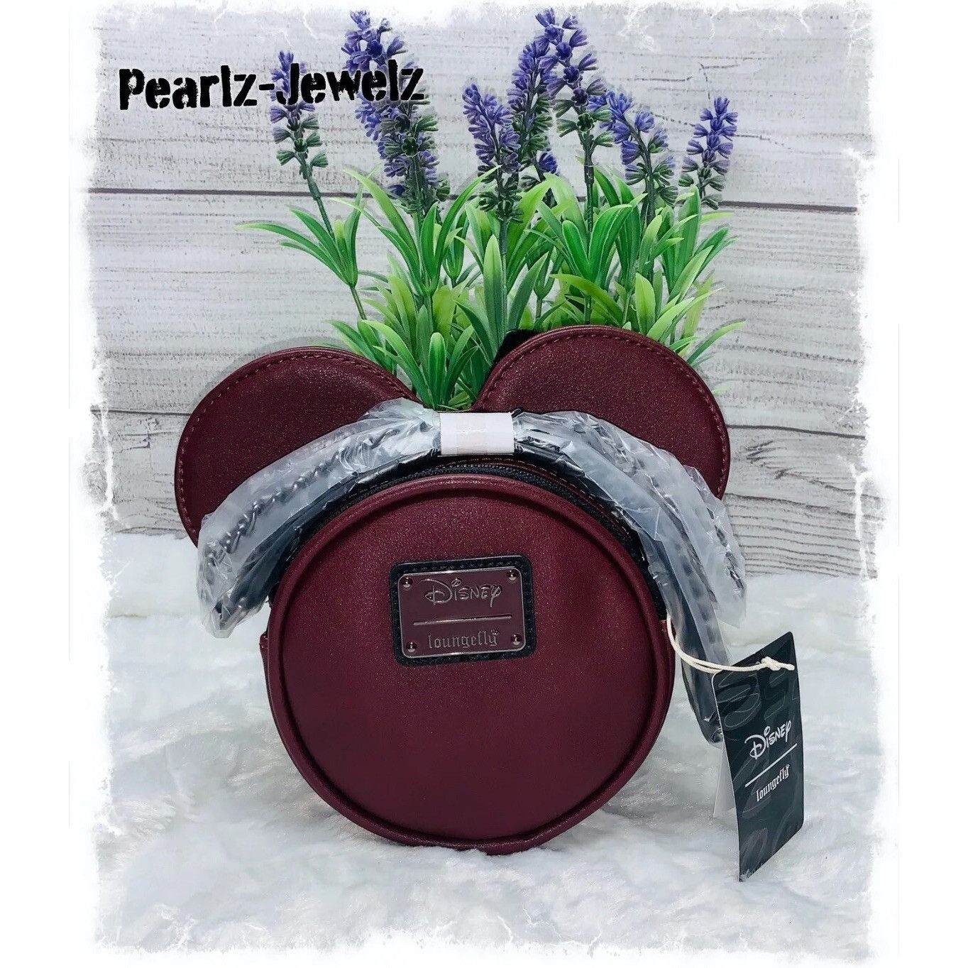 Disney Loungefly Disney Minnie Mouse Maroon Burgundy Quilted Crossb Size ONE SIZE - 2 Thumbnail