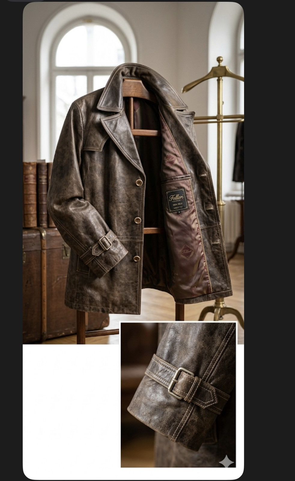 Other Leather Jacket Italian style Felleri Size US L / EU 52-54 / 3 - 1 Thumbnail