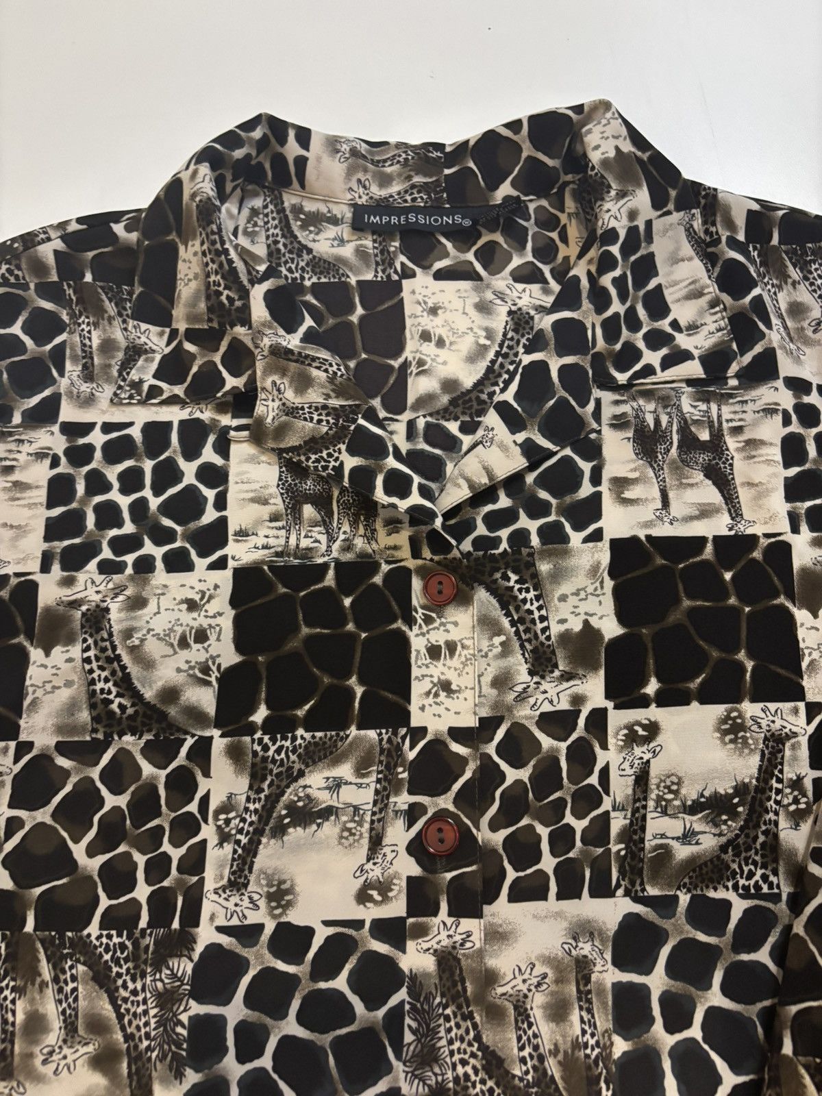 Other Brown giraffes patterns Blouse.wt1171 Size XL / US 12-14 / IT 48-50 - 8 Thumbnail
