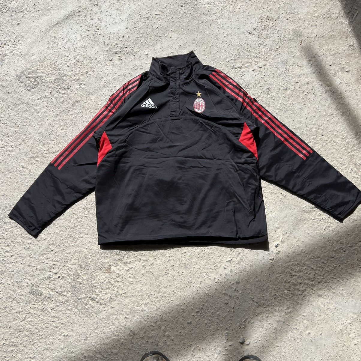 Adidas Vintage Adidas AC Milan Reversible Fleece / Nylon Jacket Size US L / EU 52-54 / 3 - 1 Thumbnail
