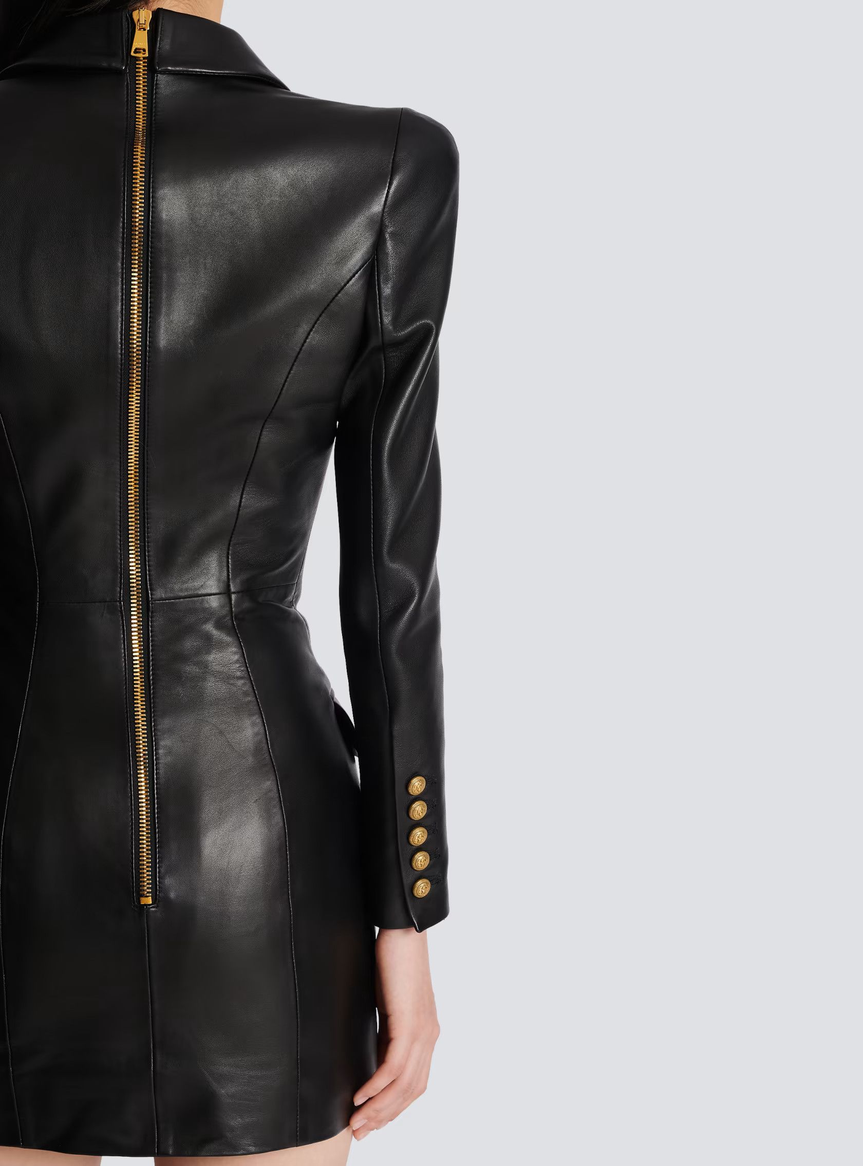 Balmain o1w1db10624 Leather Blazer in Black Size XS / US 0-2 / IT 36-38 - 4 Thumbnail