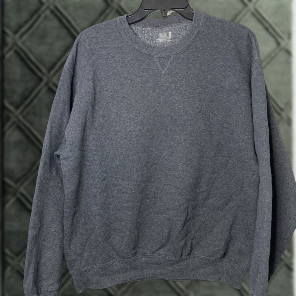 Fruit Of The Loom VINTAGE Fruit of the Loom Grey Crewneck Sweatshirt Women Medium M Boxy Pullover Crew Neck Sweatshirt Size M / US 6-8 / IT 42-44 - 1 Thumbnail