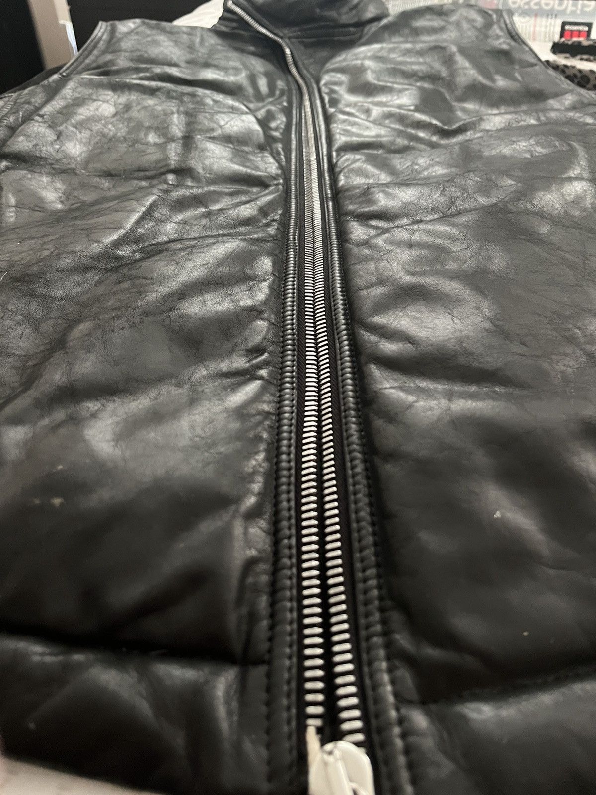 Rick Owens Rick Owens Calfskin Asymmetrical Down vest Size US XL / EU 56 / 4 - 5 Thumbnail