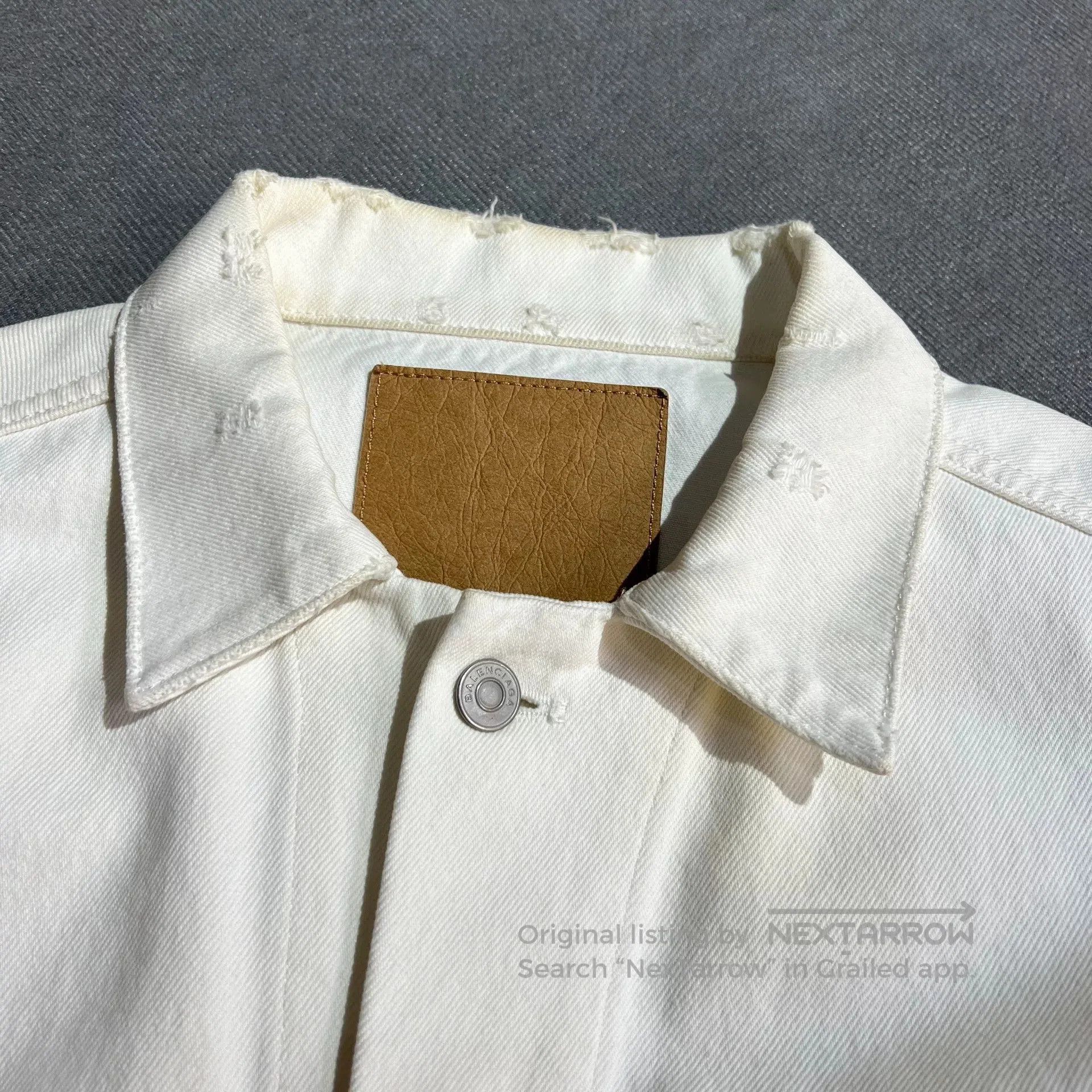 Balenciaga Balenciaga White Back Logo Denim Jacket. Size XXS / US 00 / IT 34 - 5 Thumbnail