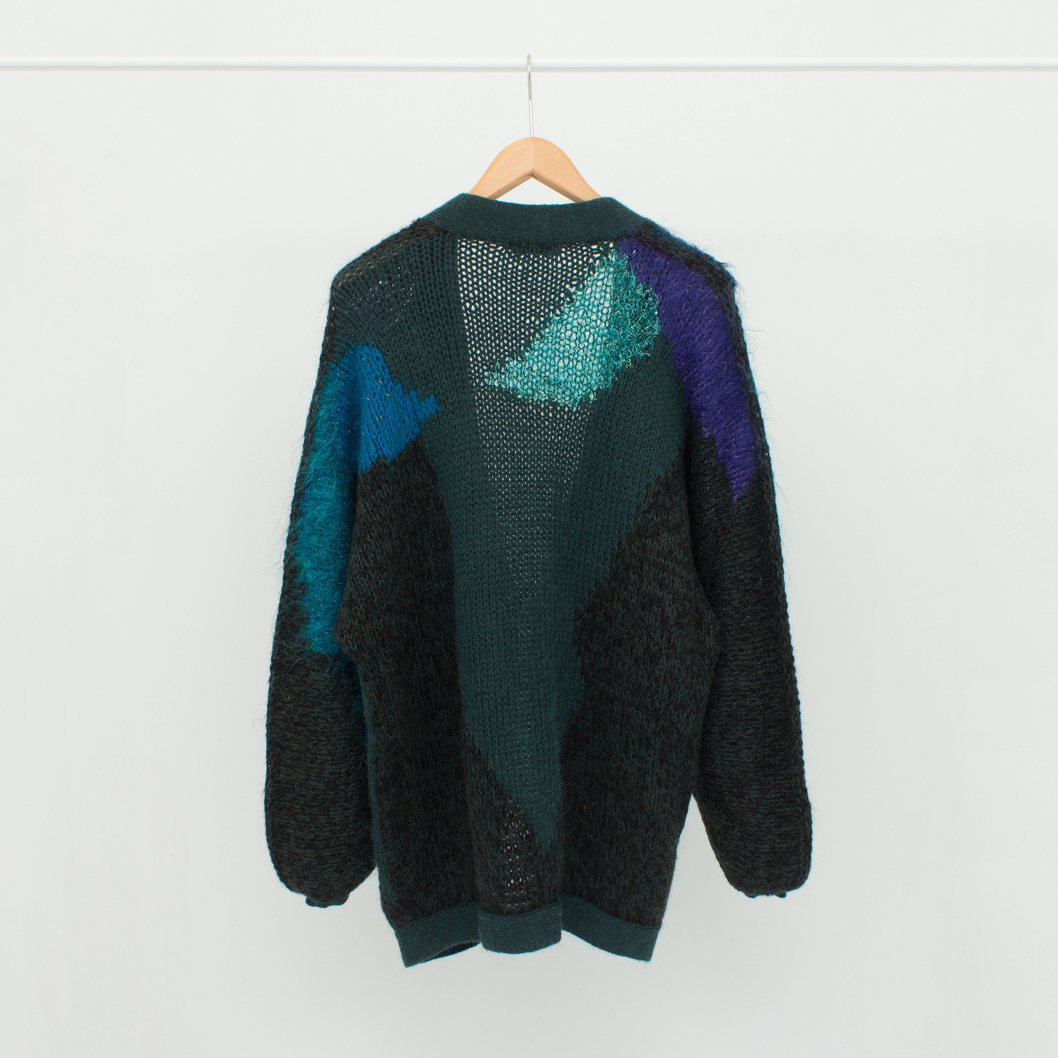 Versace Vintage Handmade Mohair Cardigan Gianni Versace Yarn Tag 80s Size ONE SIZE - 6 Thumbnail