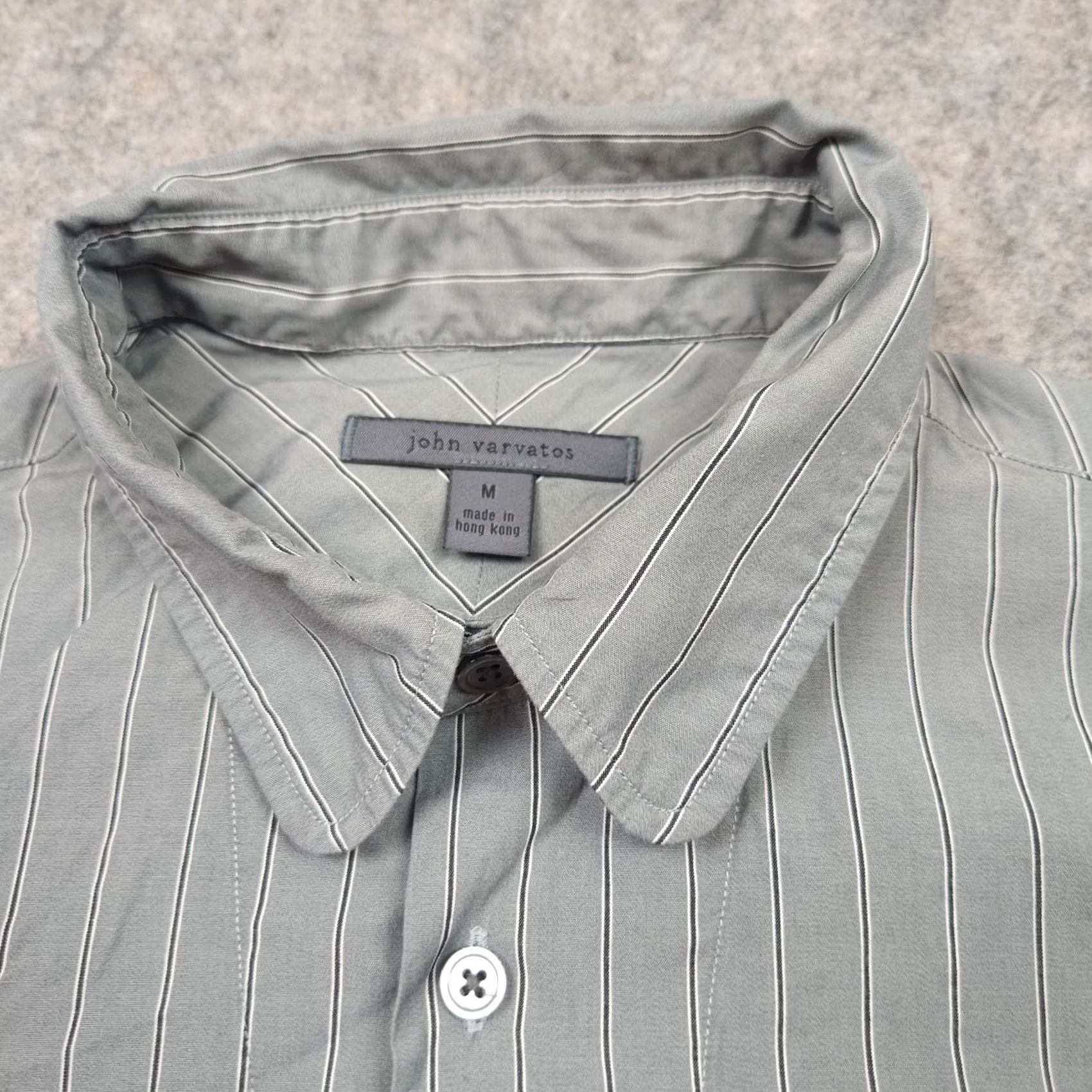John Varvatos John Varvatos Shirt Mens Medium Gray Striped Long Sleeve Pocket Button Up Casual Size US M / EU 48-50 / 2 - 2 Thumbnail