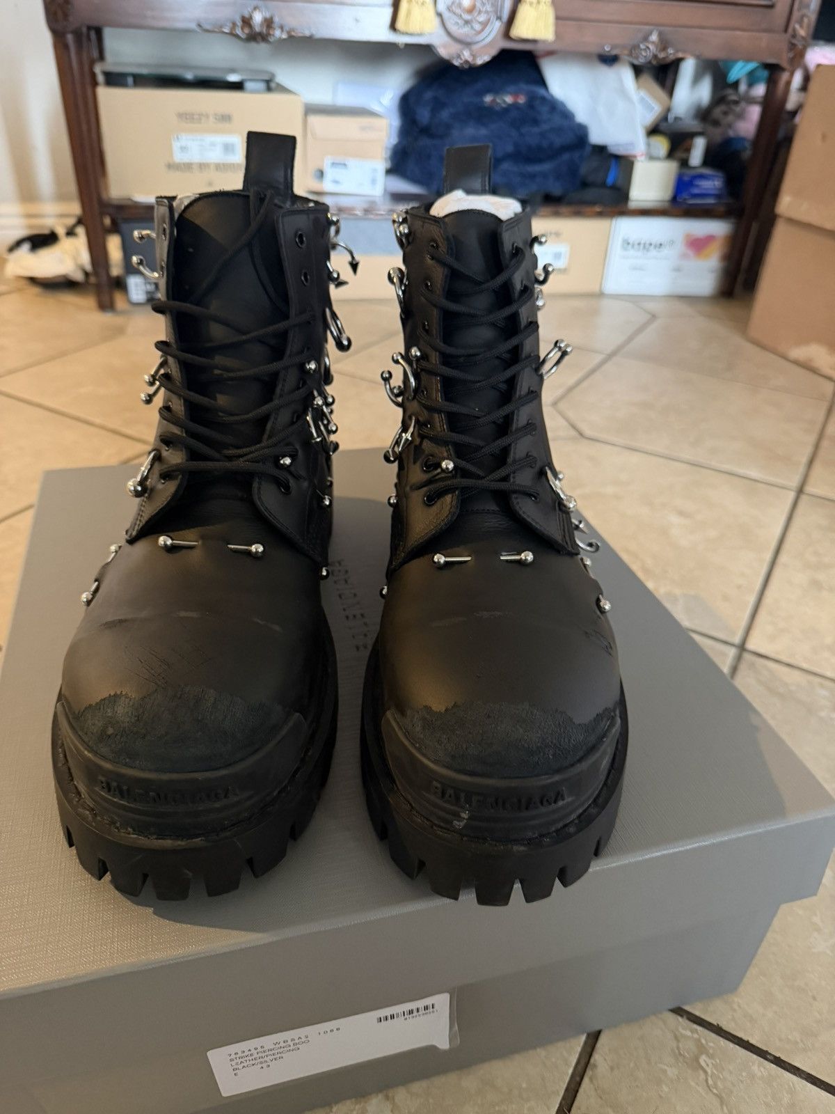 Balenciaga Balenciaga black leather piercing strike boots 43 Size US 10 / EU 43 - 2 Thumbnail