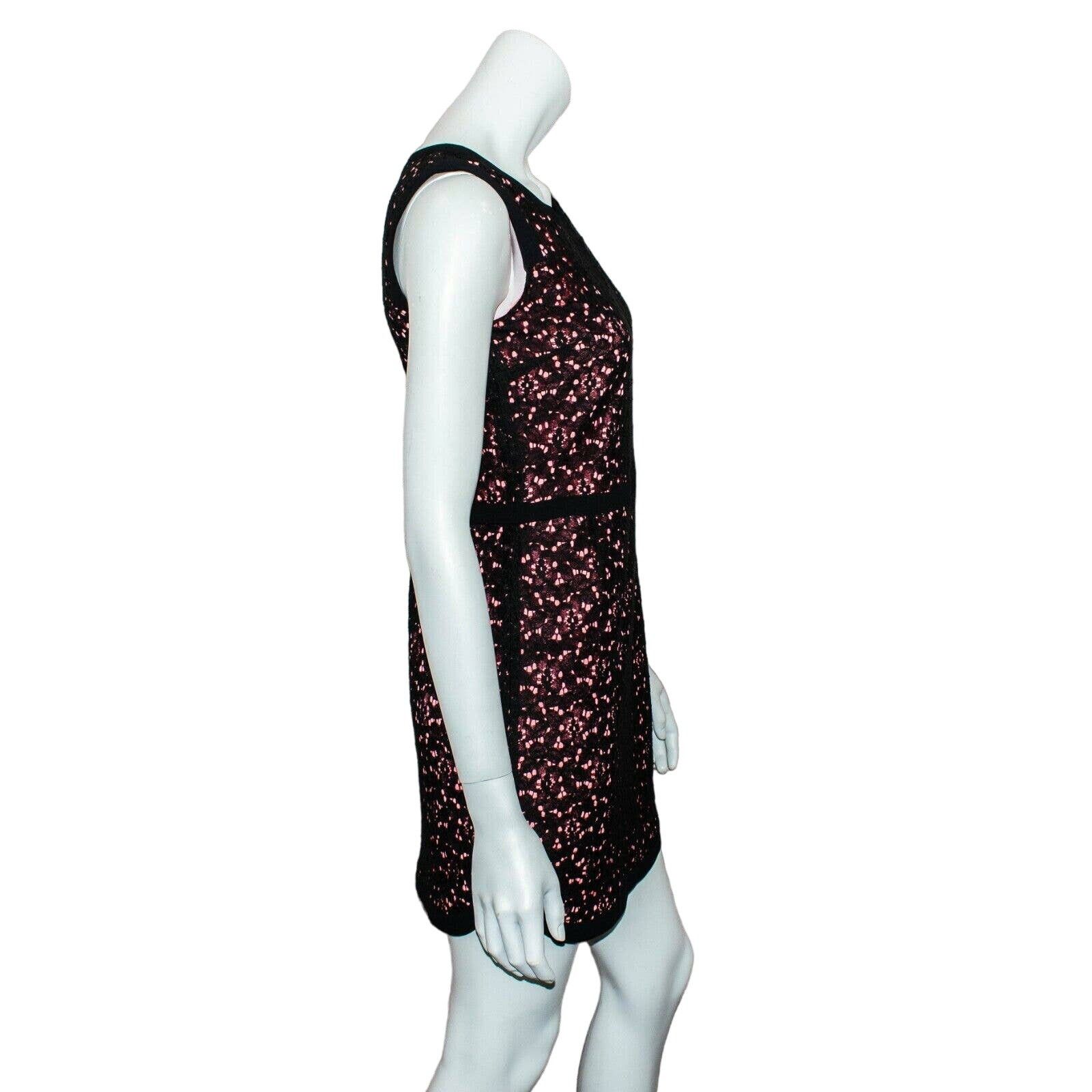 Sandro SANDRO Paris Dentelle Lace Encaje Sheath Dress Black Pink Size S / US 4 / IT 40 - 9 Thumbnail