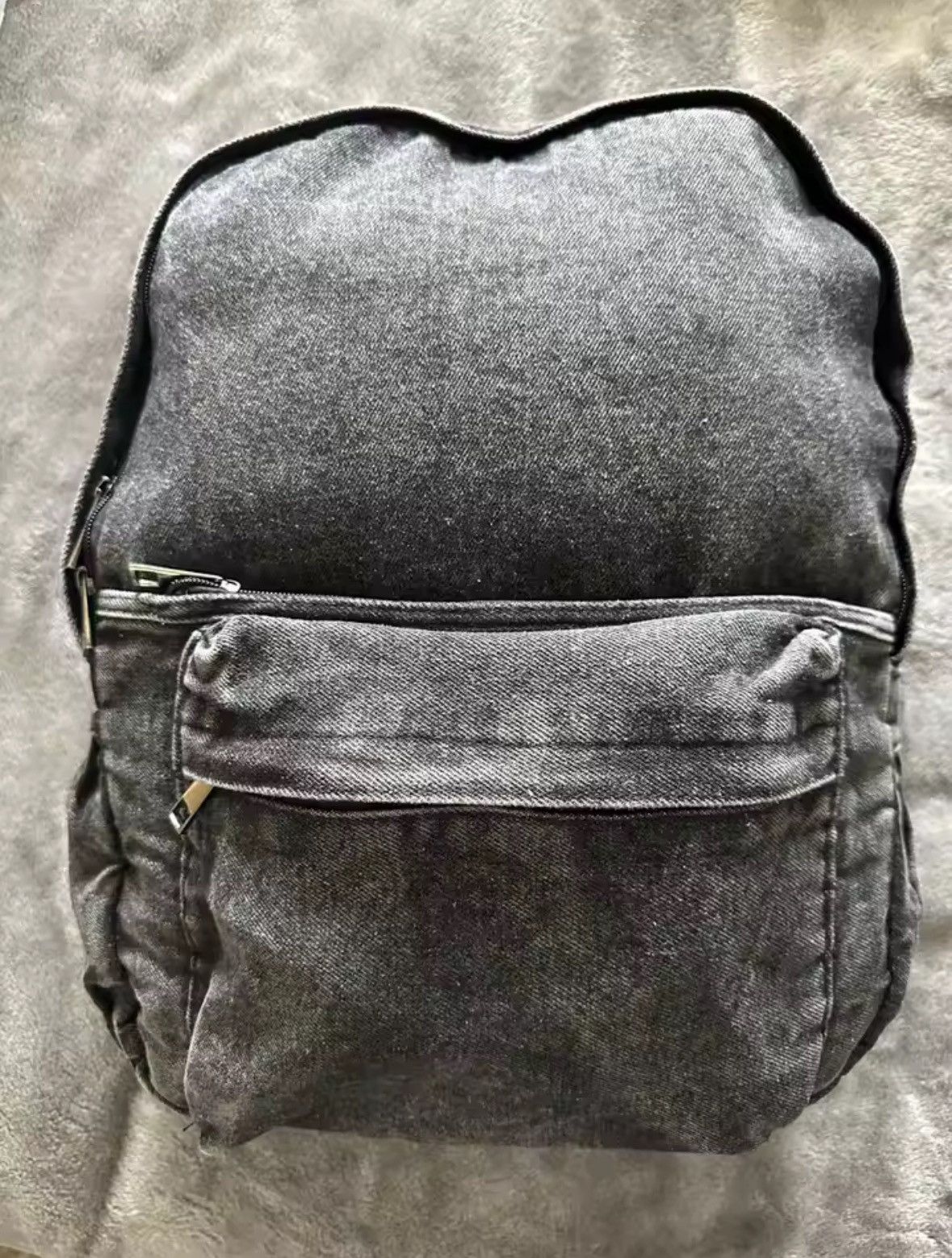 Japanese Brand New Gray Denim Backpack Women's Leisure Travel Outing Size ONE SIZE - 6 Thumbnail