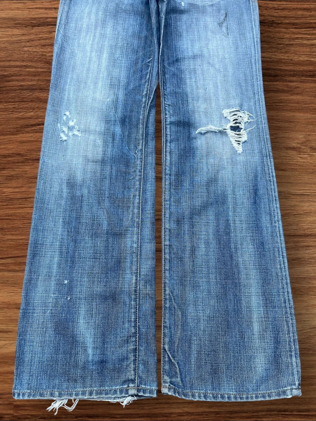 GAS × Japanese Brand Vintage Japanese Brand Blue Washed Mid Rise Wide Leg Jeans Size US 32 / EU 48 - 6 Thumbnail