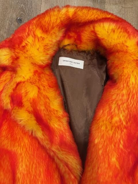 Dries Van Noten Dries Van Noten Orange Faux Fur Jacket FW19 Size US S / EU 44-46 / 1 - 13 Thumbnail