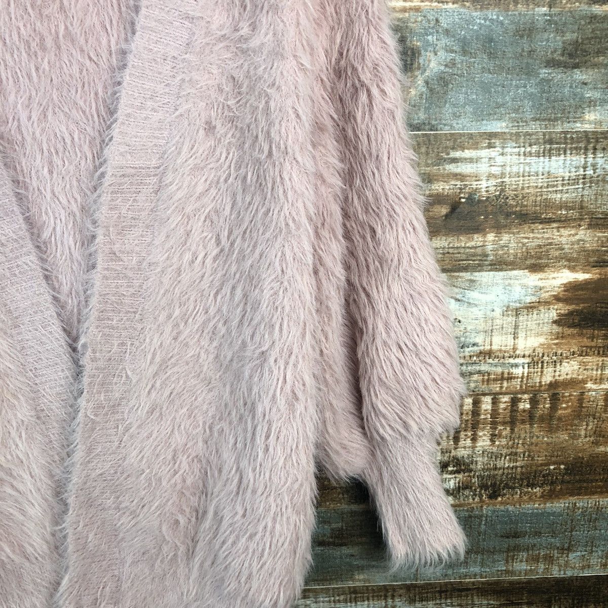 GU GU Pink Cardigan mohair shaggy fur Knitwear #A1323 Size M / US 6-8 / IT 42-44 - 8 Thumbnail