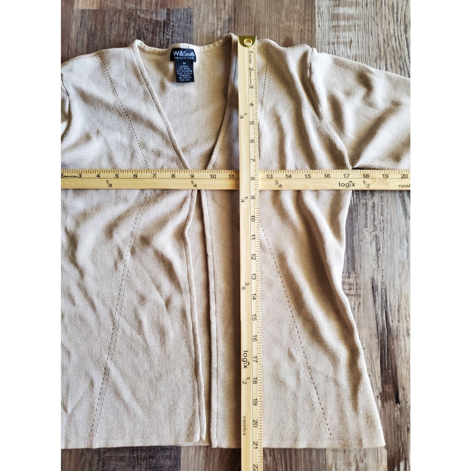 Willi Smith Willi Smith Collection Blouse Womens Medium Top Beige Single Button Rayon/Polyester Size M / US 6-8 / IT 42-44 - 8 Thumbnail