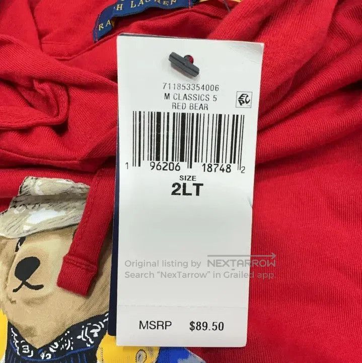 Polo Ralph Lauren Polo Ralph Lauren Bear Print Hooded Long. Size US XXL / EU 58 / 5 - 5 Thumbnail