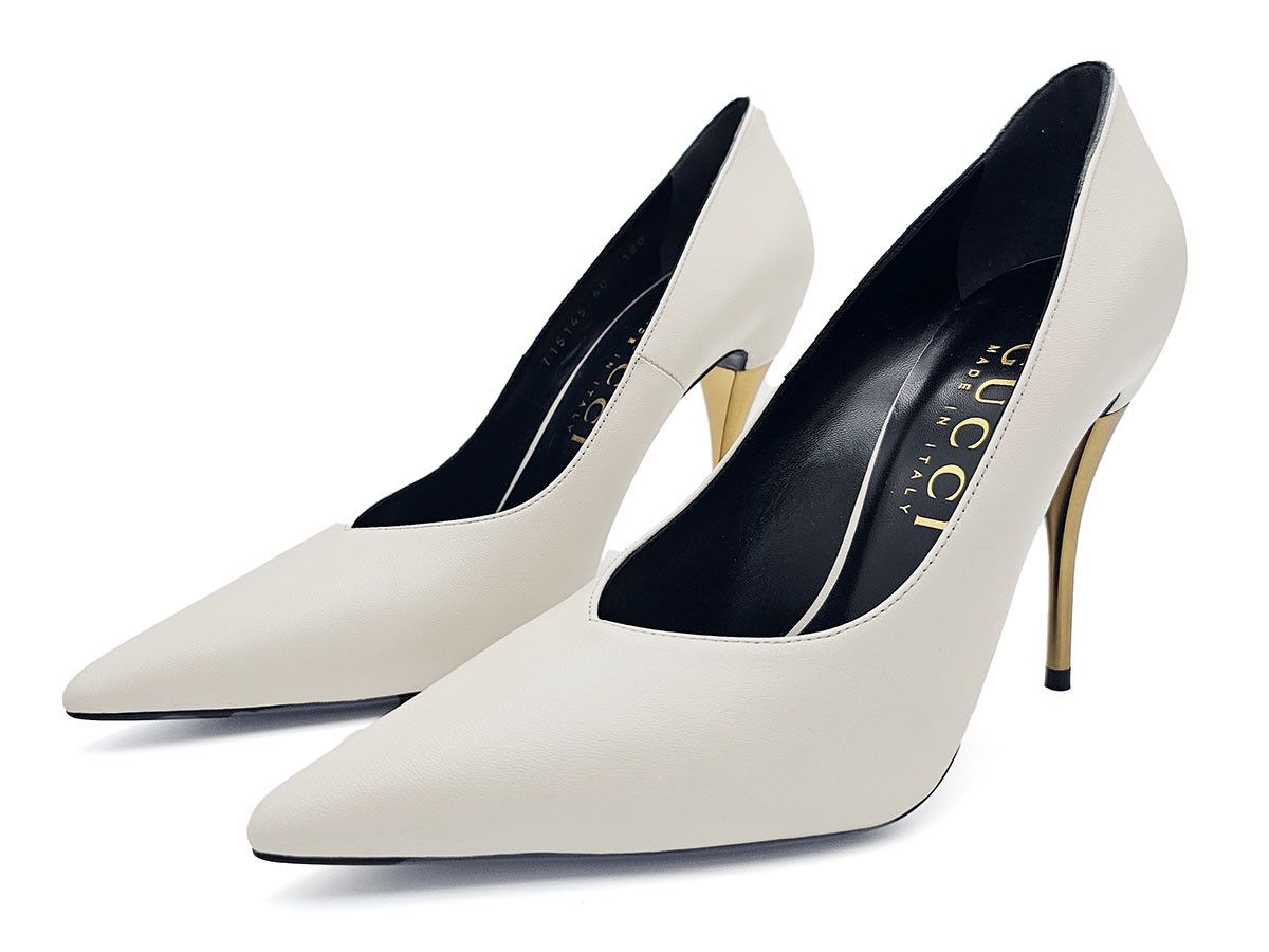 Gucci Gucci Priscilla White Leather High Heel Pumps 40 US 10 Size US 10 / IT 40 - 4 Thumbnail