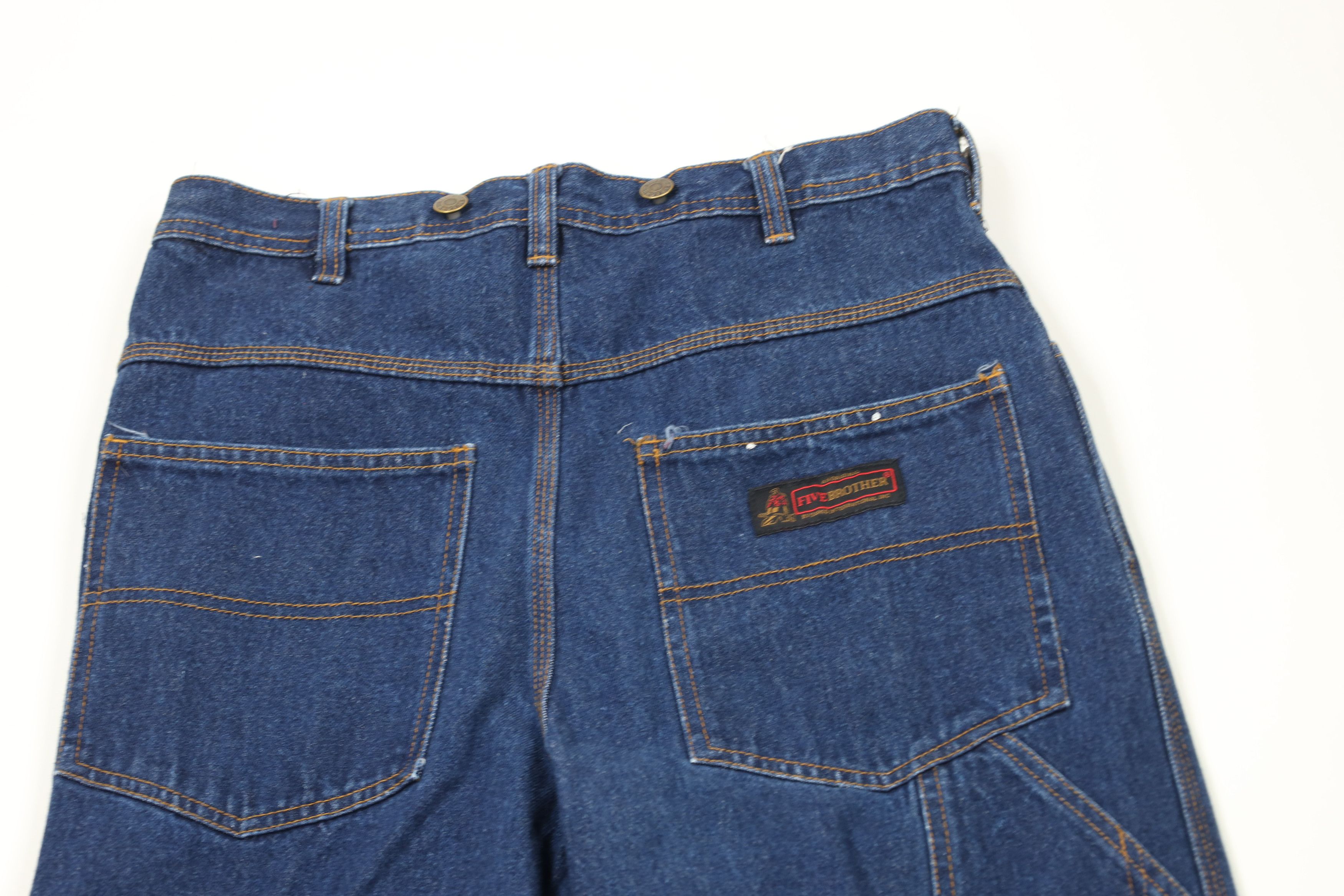FiveBrother × Vintage Vintage 90s Five Brother Wide Leg Dungaree Denim Jeans Blue Size US 32 / EU 48 - 8 Thumbnail