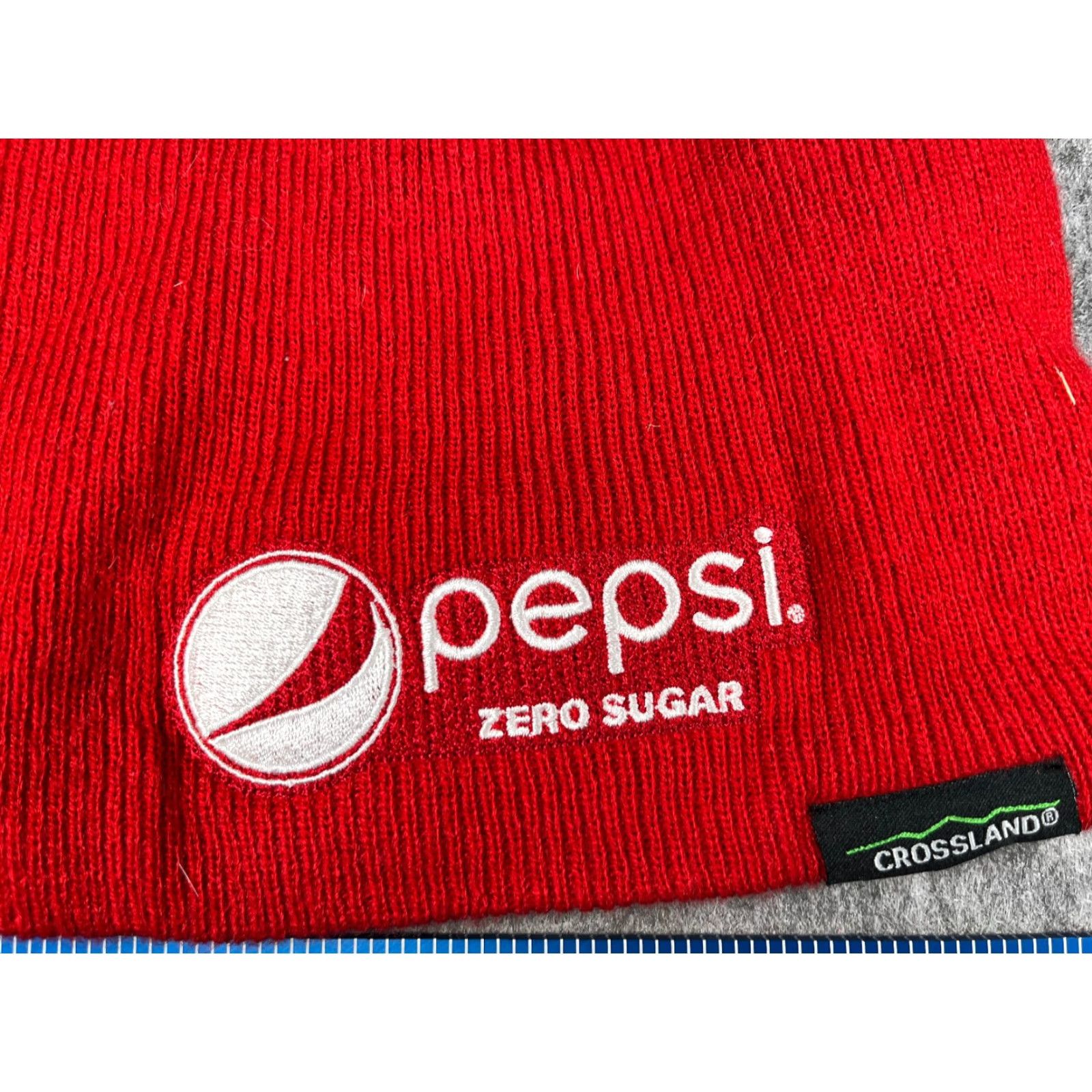 Sugar VINTAGE Crossland Pepsi Zero Sugar Beanie Toque Adult One Size Red Knit 100% Acrylic Hat Mens Beanie, Red, 1990s, Soda, Logo Size ONE SIZE - 2 Thumbnail