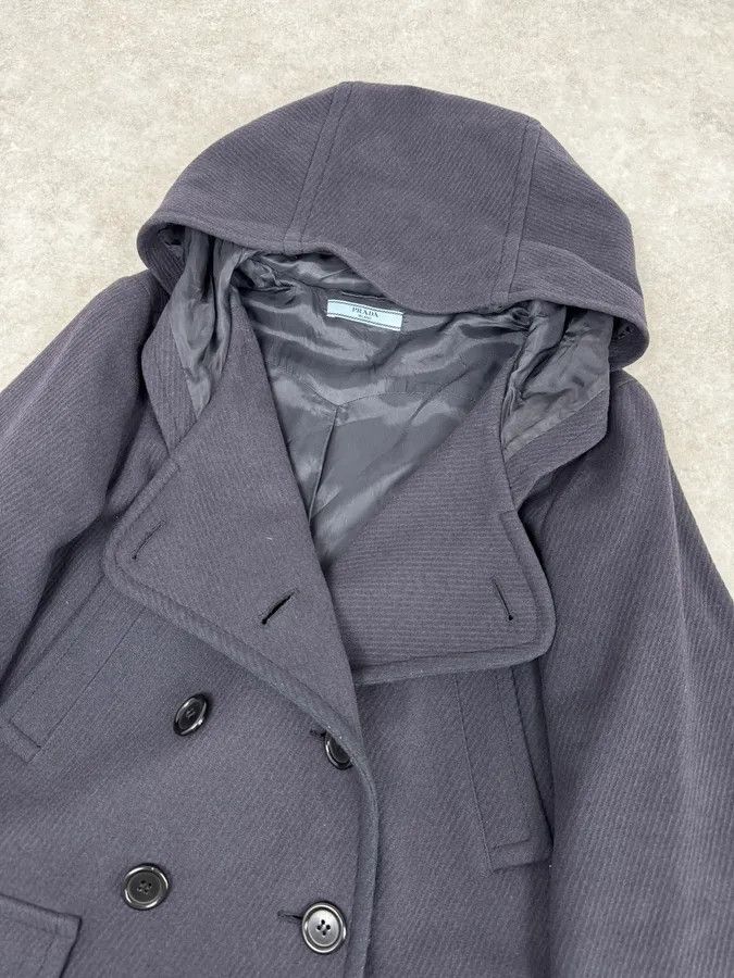 Prada AW2011 Prada Navy Asymmetrical Wool Double-Breasted Long Jacket Size US XS / EU 42 / 0 - 6 Thumbnail