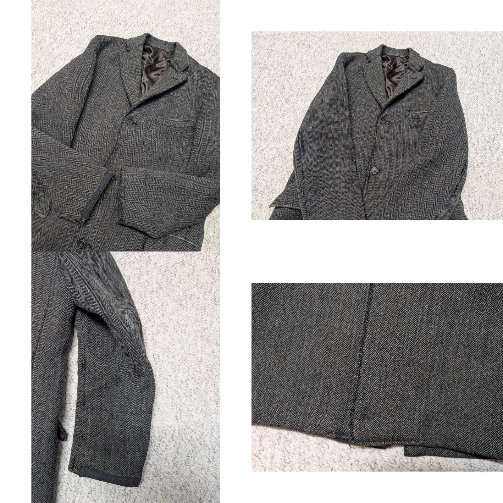 Vintage VINTAGE Rogers Peet Overcoat Tweed Herringbone Gray 40 M Coat Men Long Long Sleeve Patina 1950s USA Made Size US M / EU 48-50 / 2 - 10 Thumbnail