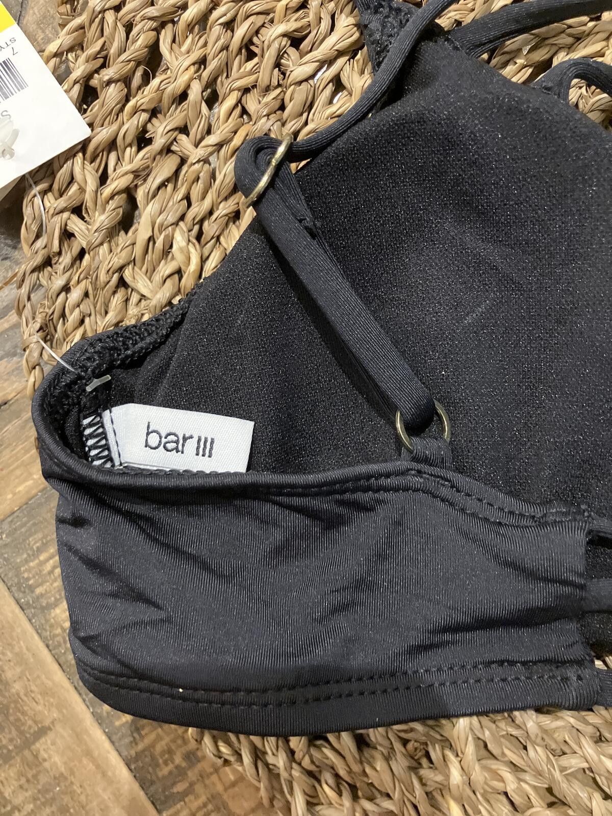 Other NWT Bar lll Black Strappy Bikini Top Size Medium Size ONE SIZE - 6 Thumbnail