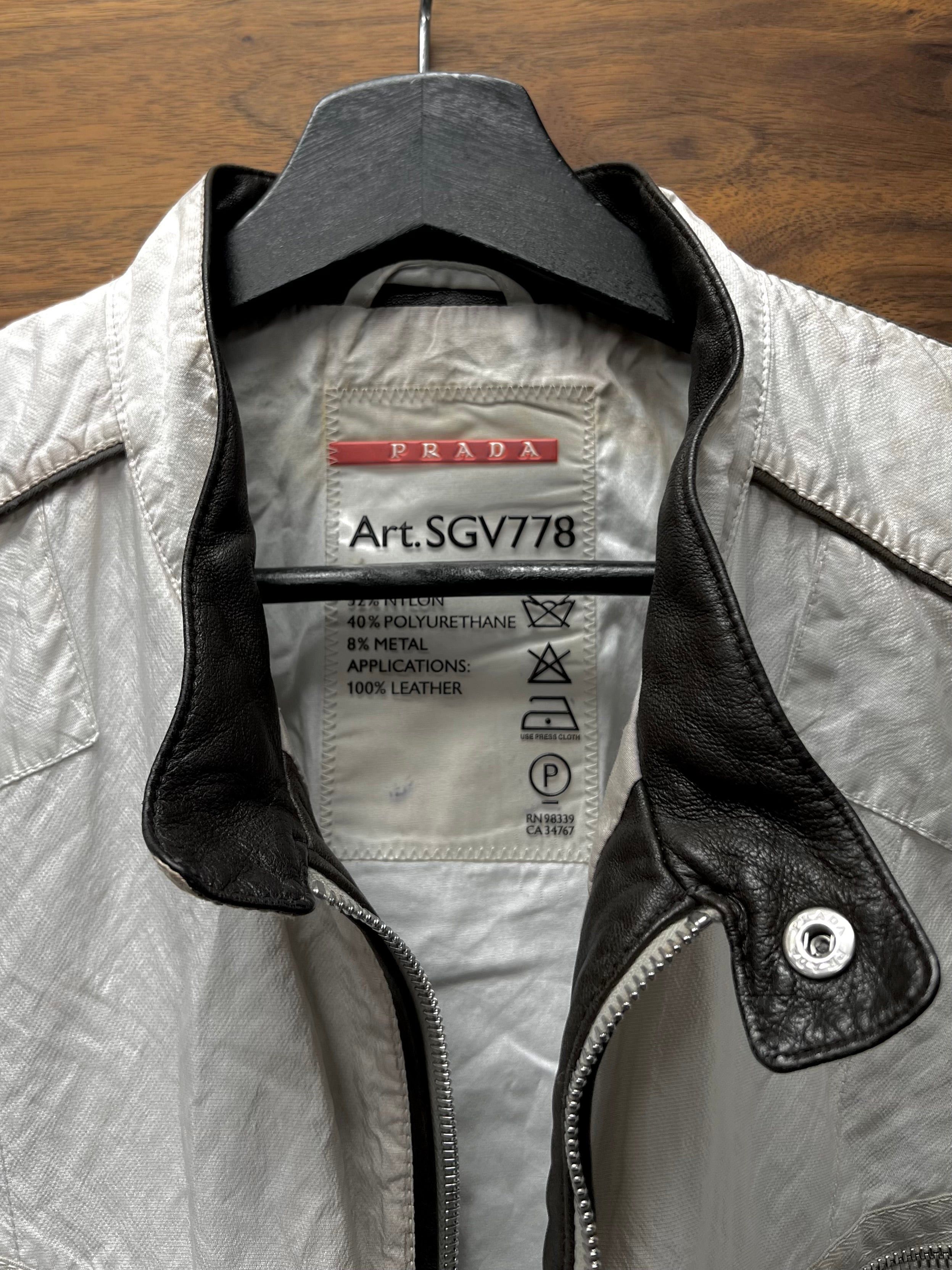 Prada 2000s Prada Sport Cafe Racer Moto Jacket with Leather Trim Size US L / EU 52-54 / 3 - 2 Thumbnail