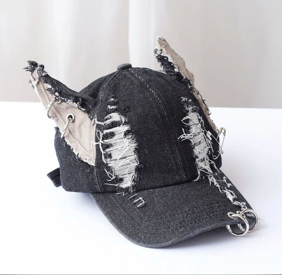 Japanese Brand Graffiti Jeans Rabbit Ear Cowboy Washed Vintage Baseball Cap Size ONE SIZE - 2 Thumbnail