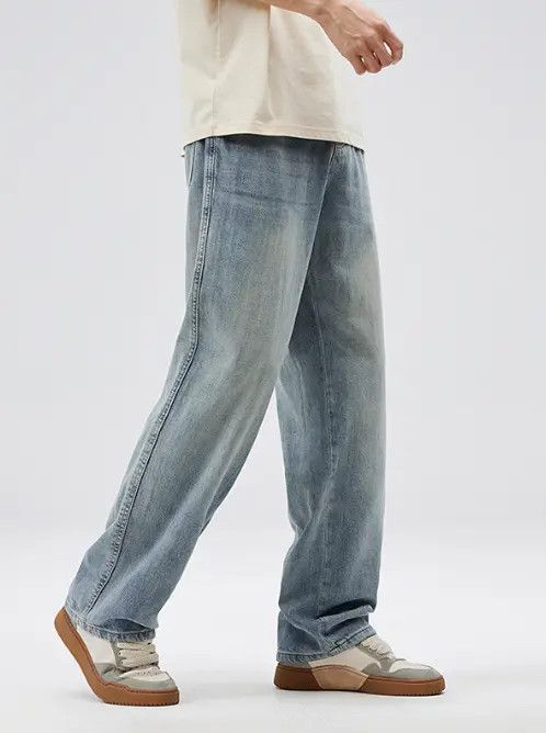 Japanese Brand American high street washed trendy light blue jeans Size US 32 / EU 48 - 3 Thumbnail