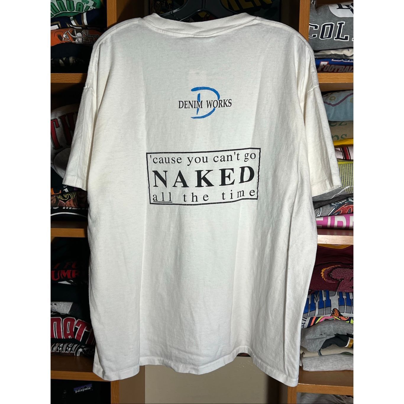 Other Vintage 90s Denim Works Cause You Can’t Go Naked Promo Tee Size US XL / EU 56 / 4 - 1 Thumbnail