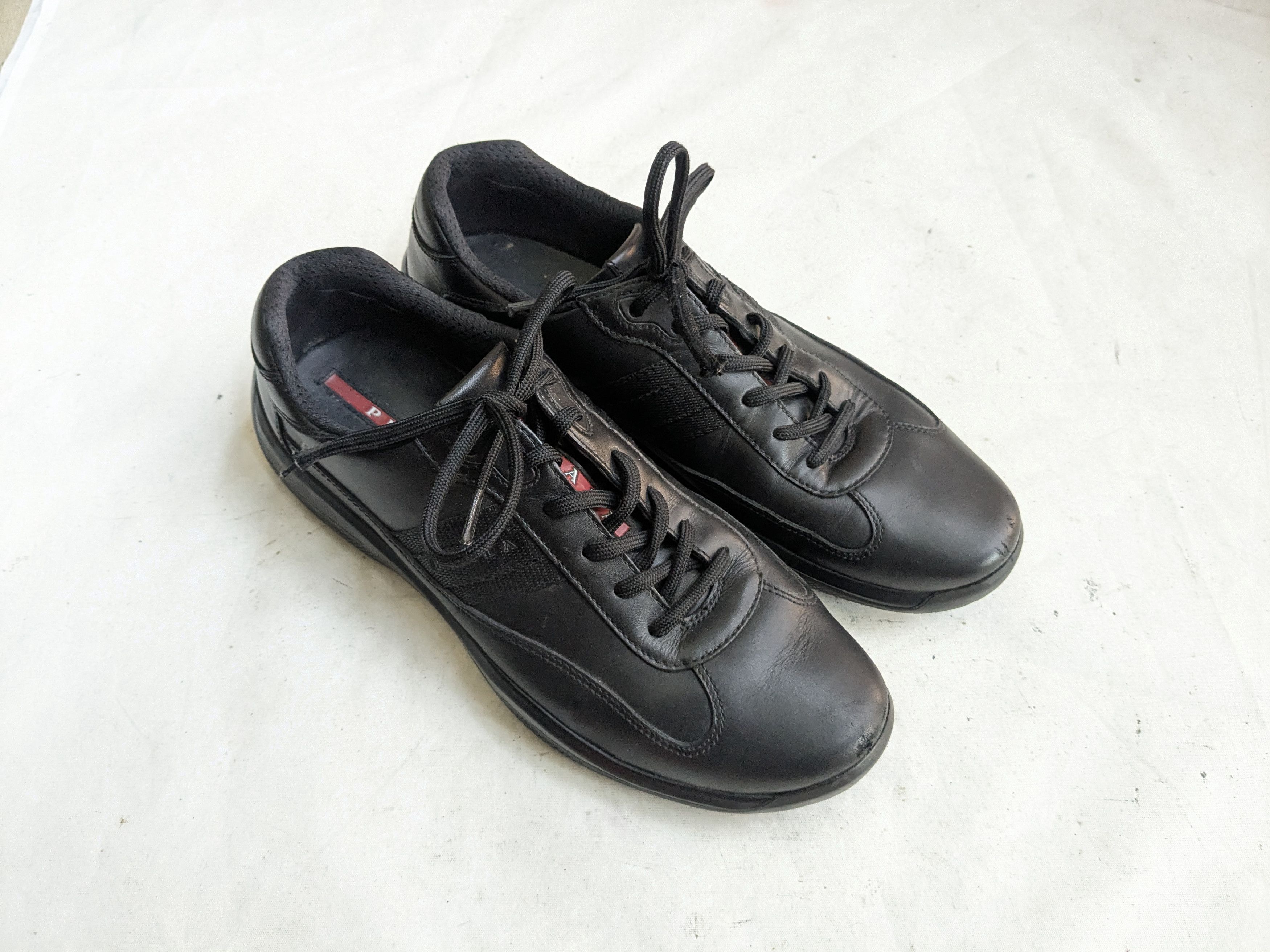 Prada Prada America's Cup Black Red Leather 9 Low Size US 9 / EU 42 - 2 Thumbnail